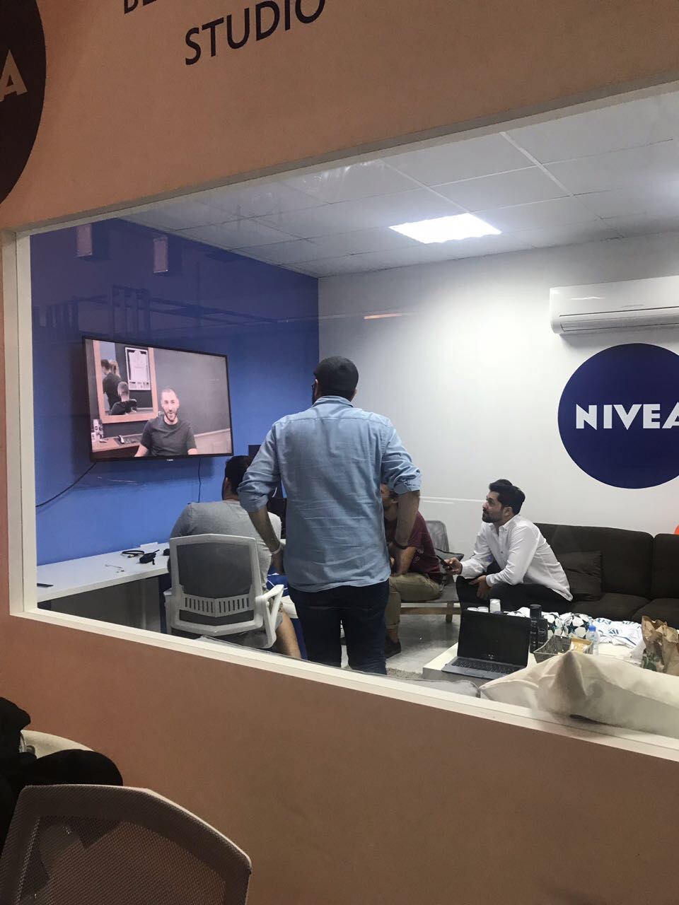 NIVEA Men beauty studio during production