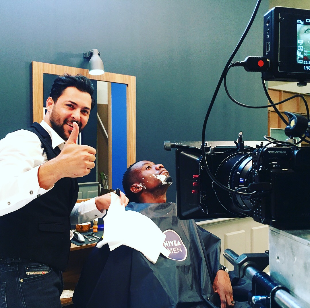 Saleem on the NIVEA Men commercial set