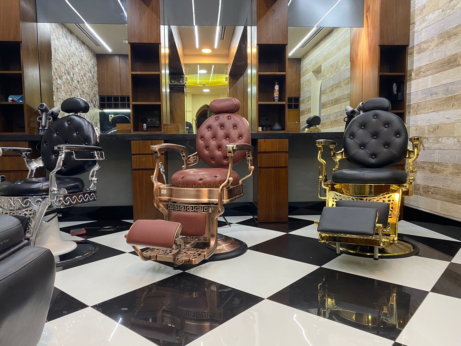 Three signature throne chairs at Fetron Style salon
