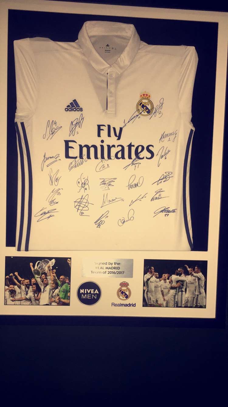 Signed Real Madrid jersey gifted by NIVEA Men